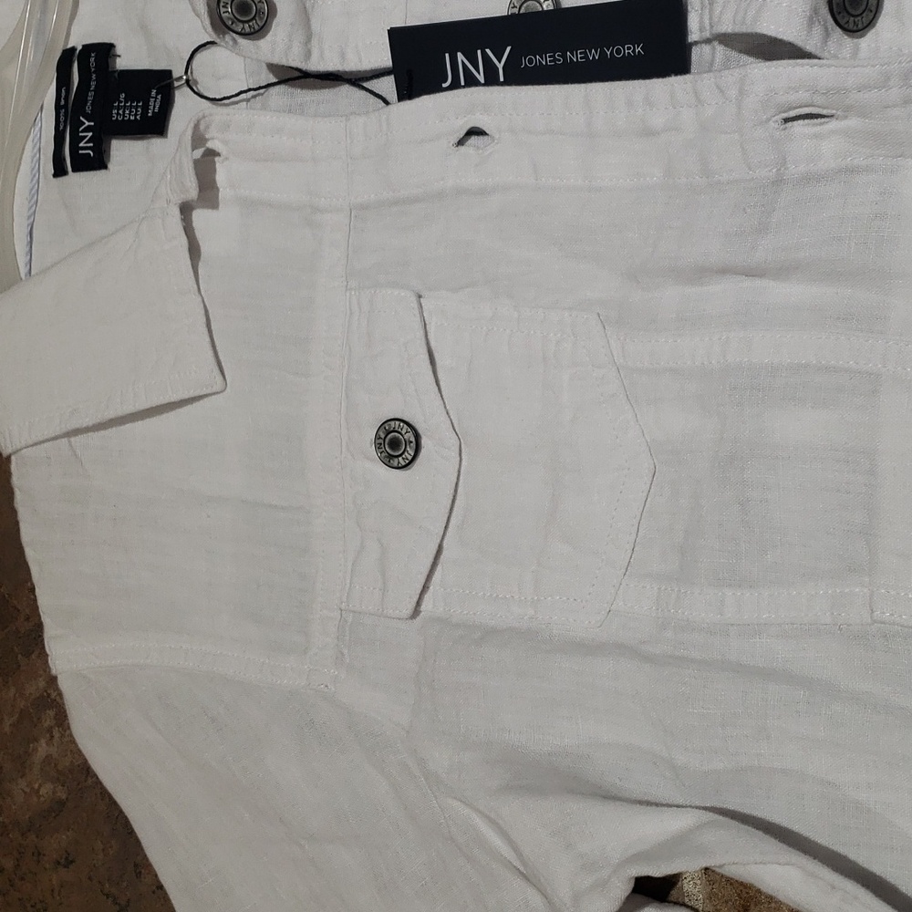 NWT JNY  white 100%linen white jackets - Picture 6 of 16